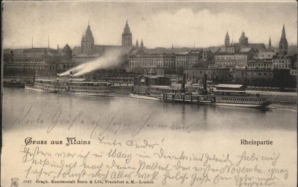 Dampfer Seitenrad Mainz Rheinpartie