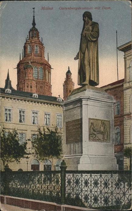 Gutenberg Johannes Buchdruck Denkmal Mainz