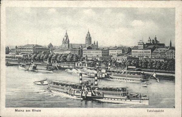 Dampfer Seitenrad Mainz am Rhein