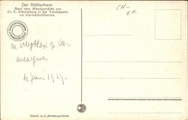 Tell Wilhelm Der Rütlischwur Wandgemälde E. Stückelb – Bild 2