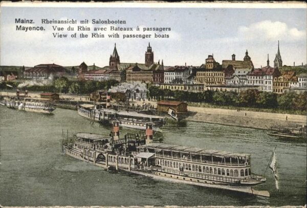 Dampfer Seitenrad Mainz Salonboote