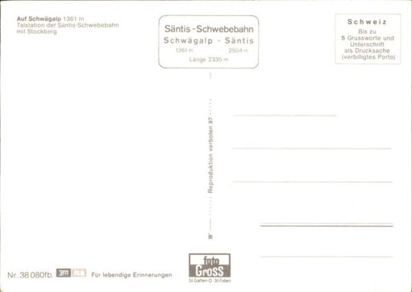 Seilbahn Säntis Schwägalp Stockberg – Bild 2