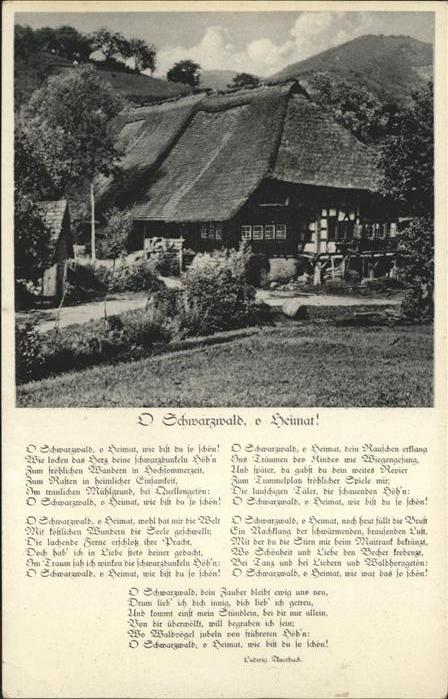 Liederkarte O Schwarzwald o Heimat Schwarzwaldhaus