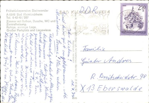 Bad Kleinkirchheim Kaernten Pension Steinwender Fassadenmalerei – Bild 2