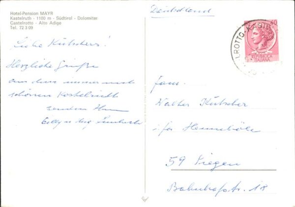 Kastelruth Suedtirol Hotel Pension Mayr Kirche Alpenpanorama – Bild 2