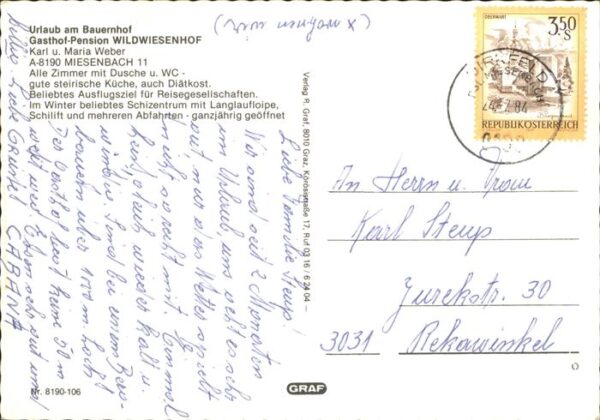 Miesenbach Birkfeld Gasthof Pension Wildwiesenhof Urlaub au – Bild 2