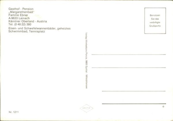 Lainach Kaernten Gasthof Pension Margarethenbad – Bild 2