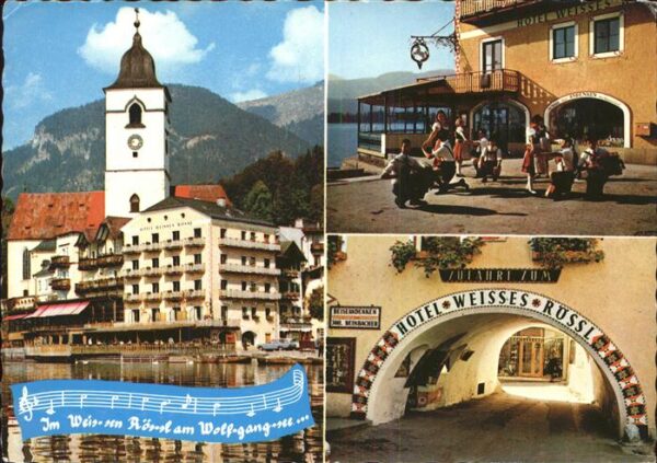 St Wolfgang Wolfgangsee Hotel Weisses Rössl Kirche Noten Lied W