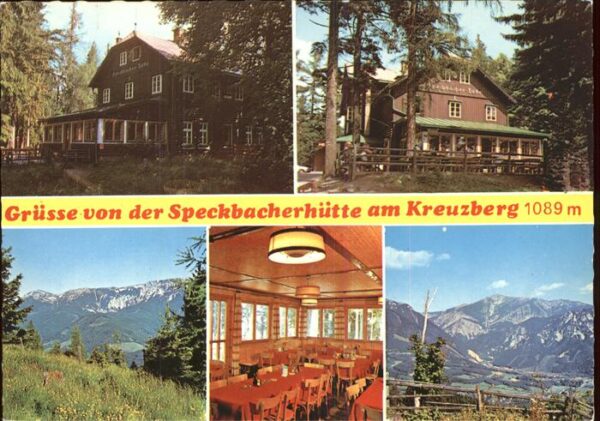 Breitenstein Niederoesterreich Speckbacher Hütte Blick auf Rax Schneeb