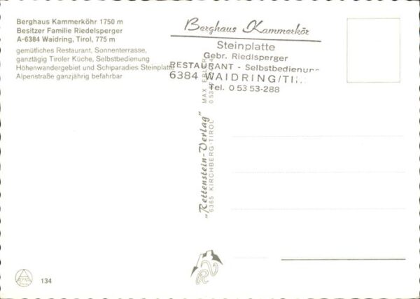 Waidring Tirol Berghaus Kammerköhr Steinplatte Wappen – Bild 2