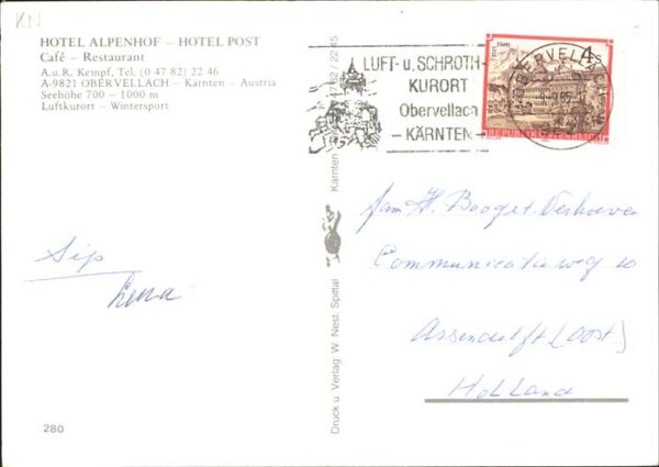 Obervellach Kaernten Hotel Alpenhof Wappen Kurort – Bild 2