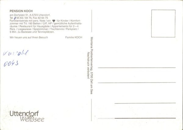 Uttendorf Salzburg Gasthauf Pension Koch Strand Weisssee B – Bild 2