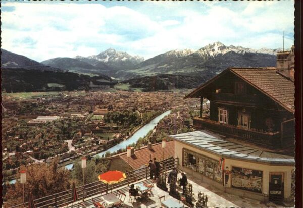 Innsbruck Blick von Hungerburg gegen Serles und N