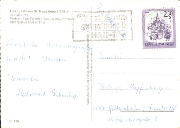 Hall Tirol Alpengasthaus St. Magdalena Fassadenmal – Bild 2