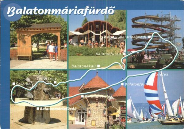Balatonmariafuerdo Badespass am Plattensee Segelboot Rutsc