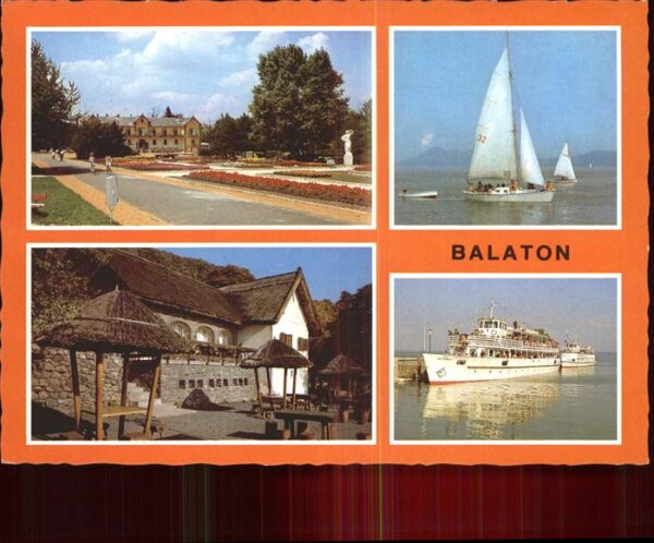 Balaton Plattensee Park Segelboot Fährschiff Gasthaus