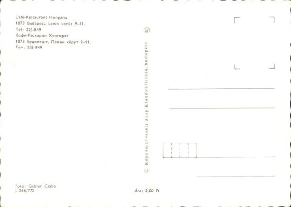 Budapest Cafe Restaurant Hungaria – Bild 2