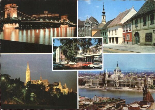 Budapest Teilansichten Donau Brücke Burgberg Pal