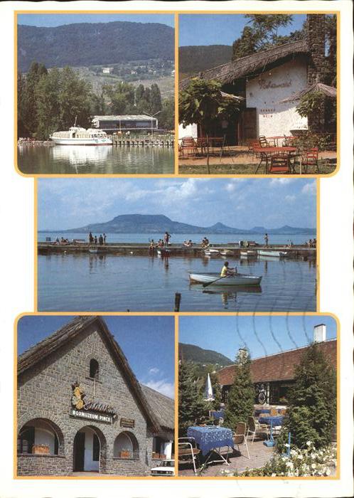 Badacsony Plattensee Anlegesteg Restaurant Schiff