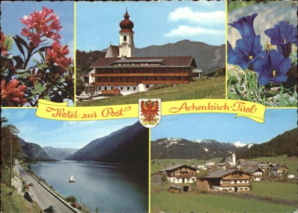 Achenkirch Hotel zur Post Kirche Alpenblumen Enzia