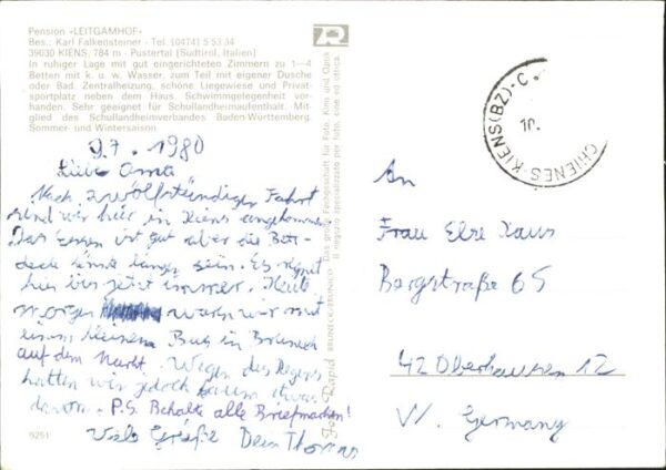Kiens Suedtirol Gasthof Pension Leitgamhof See – Bild 2