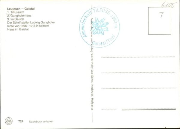Leutasch Tilfussalm Ganghoferhaus Gaistal Wegekr – Bild 2