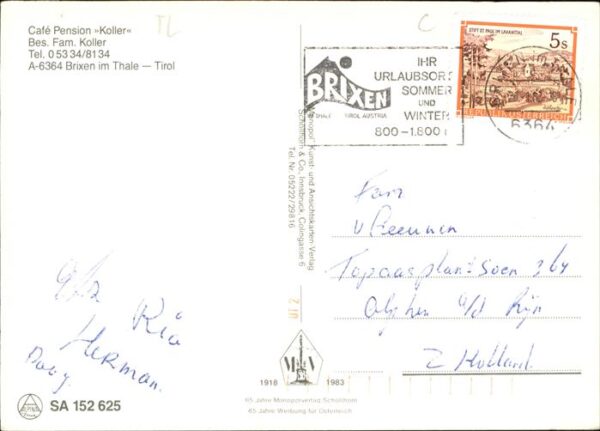 Brixen Thale Cafe Pension Koller Wappen – Bild 2