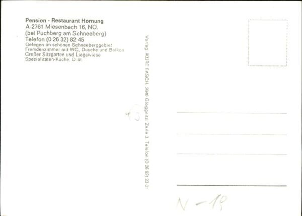Miesenbach Niederoesterreich Pension Restaurant Hornung Schneebergge – Bild 2