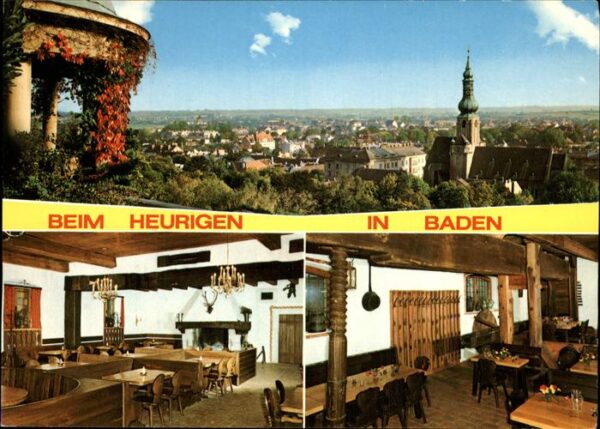 Baden Wien Stadtansicht Kirche Restaurant Streiter