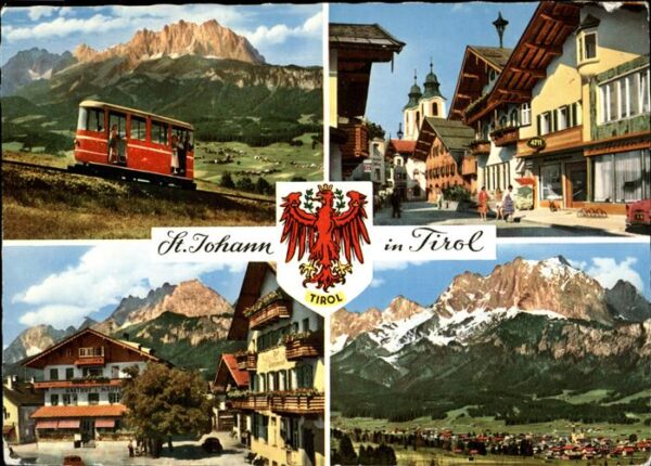 St Johann Tirol Drahtseilbahn Hauptstrasse Kirche Stadt