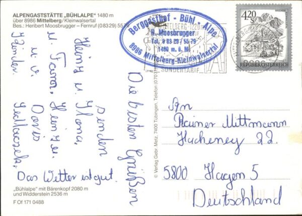 Mittelberg Kleinwalsertal Alpengaststätte Bühlalpe – Bild 2