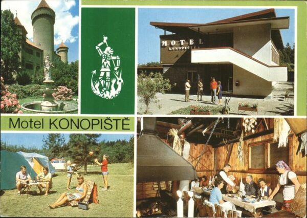 Konopiste Tschechien Schloss Turm Brunnen Motel Autocamping