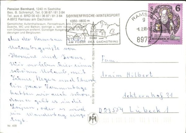 Ramsau Dachstein Steiermark Pension Bernhard Alpenpanorama Wappen – Bild 2