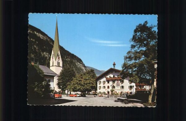 Mayrhofen Zillertal Gasthof Kramerwirt Kirche Brunnen