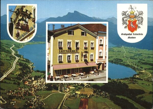 Mondsee Salzkammergut Gasthof Leitnerbräu Fliegeraufnahme Alp