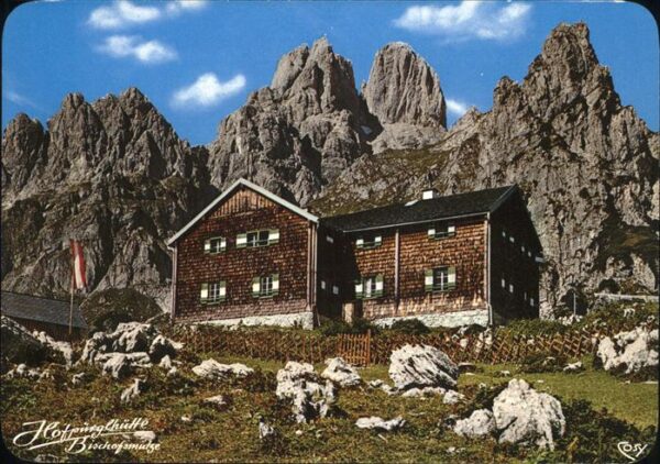 Filzmoos Hofpürglhütte mit Bischofsmütze Dachste