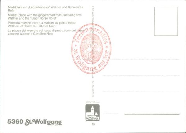 St Wolfgang Wolfgangsee Marktplatz mit Lebzeiterhaus Wallner Ga – Bild 2