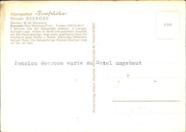 Walchsee Tirol Alpengasthof Josefshöhe ehem.Pension Se – Bild 2