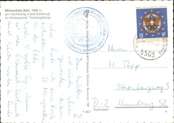 Hochkoenig Salzburg Land Mittenfeld-Alm mit Tennengebirge – Bild 2
