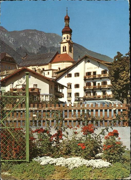Fulpmes Tirol Kirche u.Hotel Lutz