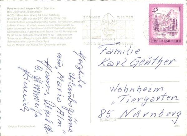 Maria Alm Steinernen Meer Pension zum Langeck – Bild 2
