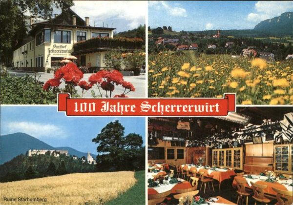 Dreistetten Gasthof Scherrerwirt Panorama Ruine Sta