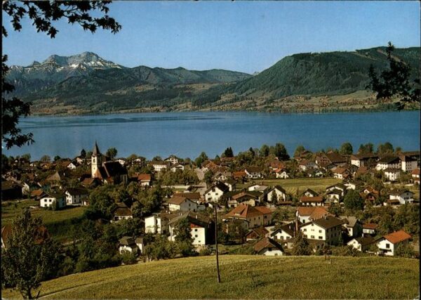 Weyregg Attersee Panorama mit Schafberg