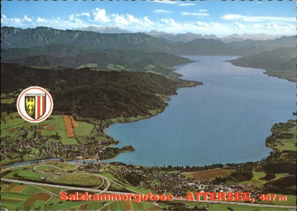 Attersee im Salzkammergut Fliegeraufnahme