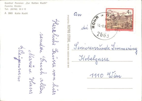 Rohr Gebirge Gasthof Pension zur Kalten Kuchl – Bild 2
