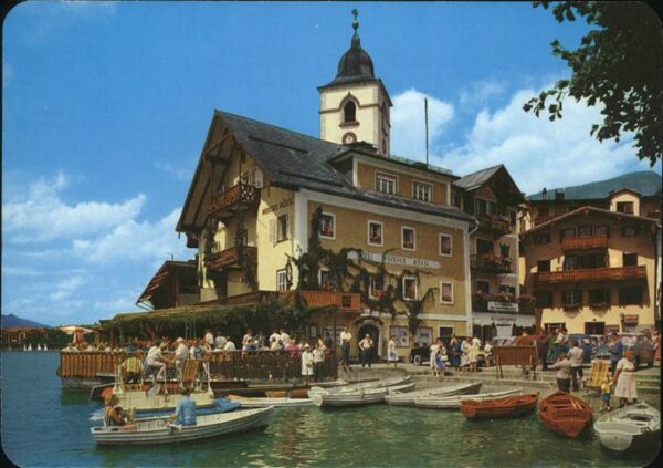 St Wolfgang Wolfgangsee Boots Anlegeplatz und Hotel Weisses Rös