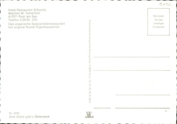 Rust Burgenland Hotel Restaurant Sifkovits Details – Bild 2