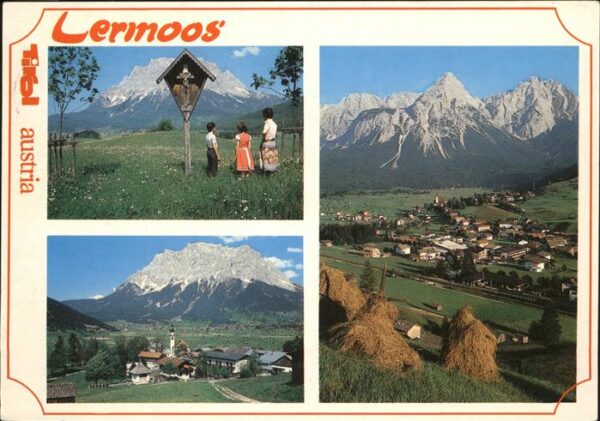 Lermoos Tirol Gesamt und Teilansicht Wegkreuz