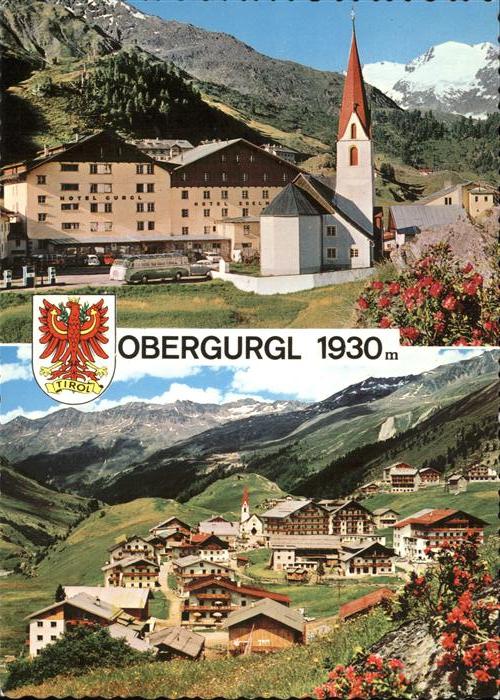 Obergurgl Soelden Tirol Süd und Nordansicht Kirche Hotel Gurgl