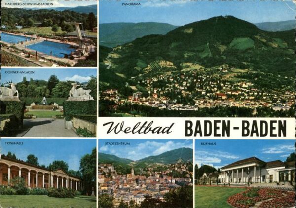 Baden-Baden Panorama Hardbergschwimmbad Kurhaus Tri